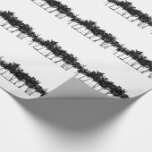 Black White Palm Trees Silhouette Cadeaupapier (Hoek)