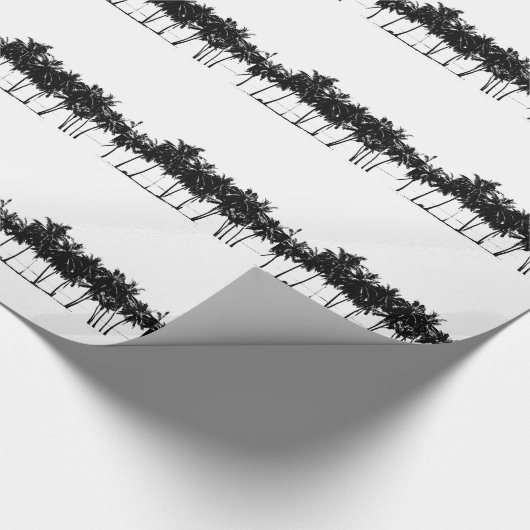 Black White Palm Trees Silhouette Cadeaupapier (Hoek)