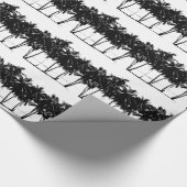 Black White Palm Trees Silhouette Cadeaupapier (Hoek)