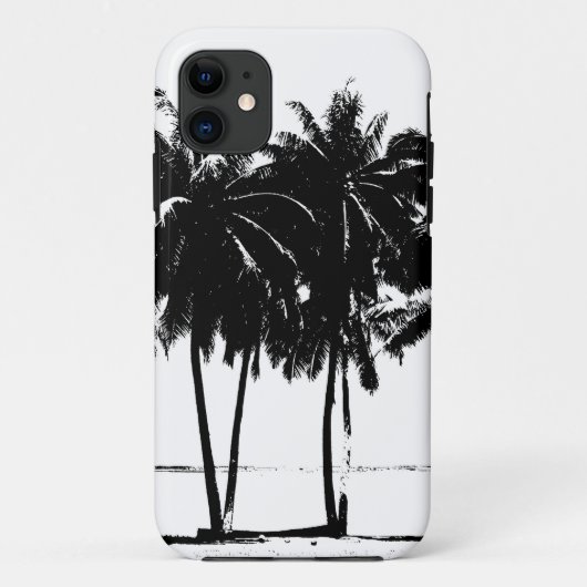 Black White Palm Trees Silhouette Case-Mate iPhone Case (Achterkant)