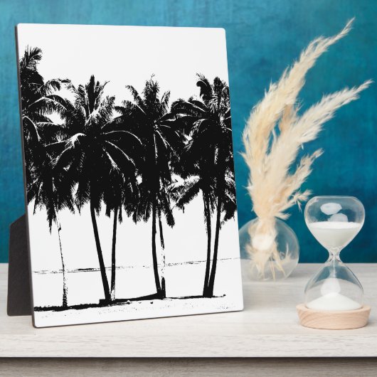 Black White Palm Trees Silhouette Fotoplaat (Zijkant)