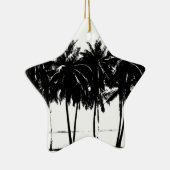 Black White Palm Trees Silhouette Keramisch Ornament (Rechts)