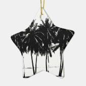 Black White Palm Trees Silhouette Keramisch Ornament (Links)