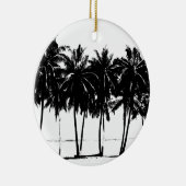 Black White Palm Trees Silhouette Keramisch Ornament (Rechts)