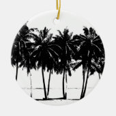 Black White Palm Trees Silhouette Keramisch Ornament (Voorkant)