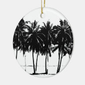 Black White Palm Trees Silhouette Keramisch Ornament (Links)