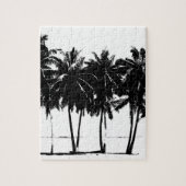 Black White Palm Trees Silhouette Legpuzzel (Verticaal)