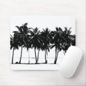 Black White Palm Trees Silhouette Muismat (Met muis)