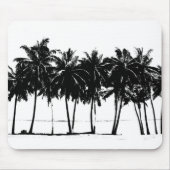 Black White Palm Trees Silhouette Muismat (Voorkant)