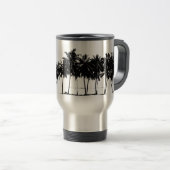 Black White Palm Trees Silhouette Reisbeker (Voorkant rechts)