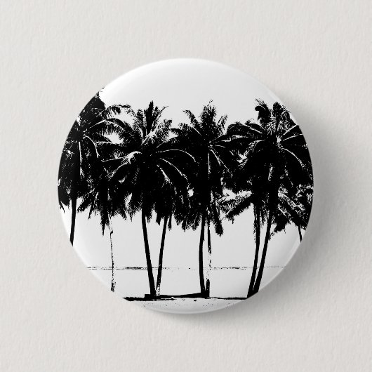Black White Palm Trees Silhouette Ronde Button 5,7 Cm (Voorkant)