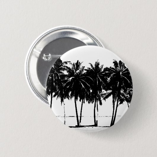 Black White Palm Trees Silhouette Ronde Button 5,7 Cm (Voorkant /achterkant)