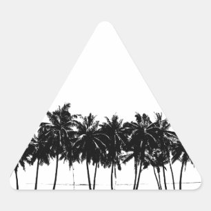 Black White Palm Trees Silhouette Sticker