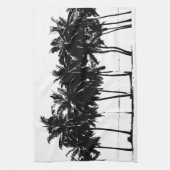 Black White Palm Trees Silhouette Theedoek (Verticaal)