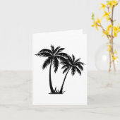 Black White Palm Trees Summer Sun Beach Women Mann Kaart (Gele Bloem)