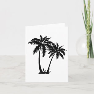 Black White Palm Trees Summer Sun Beach Women Mann Kaart