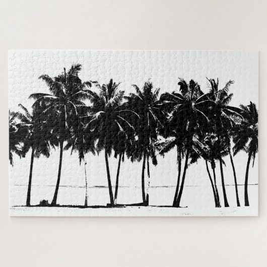 Black White Palm Trevel Art Legpuzzel (Horizontaal)