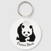 Black White Panda Beer Sleutelhanger (Voorkant)