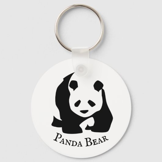 Black White Panda Beer Sleutelhanger (Voorkant)