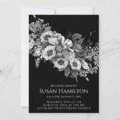 Black & White Pansy Uitvaart Memorial Aankondiging (Voorkant)