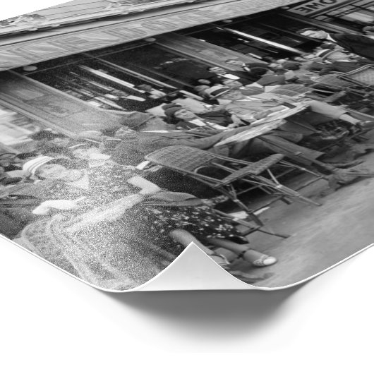 Black & White Paris Cafe Foto Afdruk (Hoek)