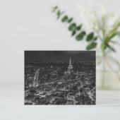 Black White Paris City Night Eiffel Tower Travel Briefkaart (Staand voorkant)