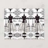 Black White Paris Mode Mannequin Briefkaart (Voorkant)