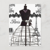 Black White Paris Mode Mannequin Briefkaart (Voorkant)