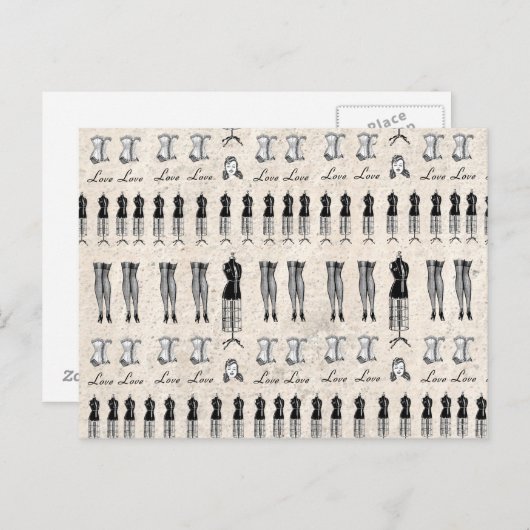  Black White Paris Mode Mannequin Briefkaart (Voorkant / Achterkant)