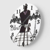 Black White Paris Mode Mannequin Grote Klok (Hoek)