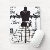 Black White Paris Mode Mannequin Muismat (Met muis)