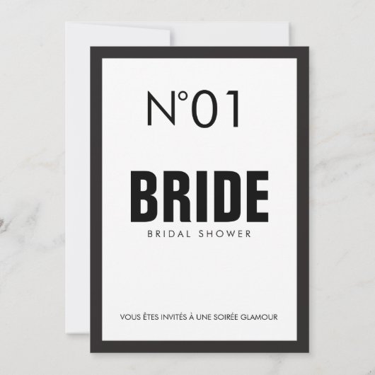 Black & White Paris Theme VRIJGEZELLENFEEST Party Kaart (Achterkant)