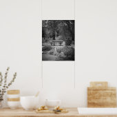 Black & White Park Bench 16x20 Poster afdrukken (Keuken)