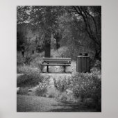 Black & White Park Bench 16x20 Poster afdrukken (Voorkant)