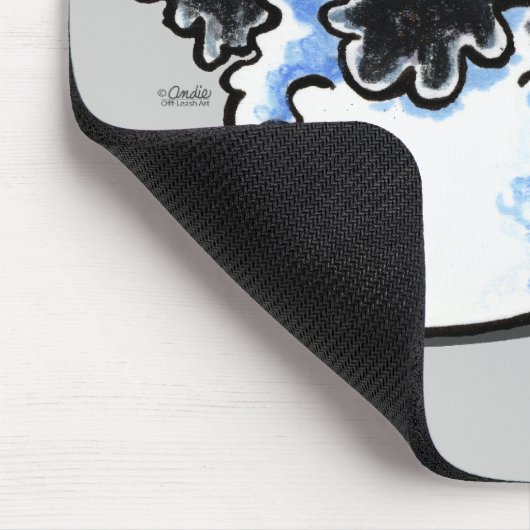 Black White Parti Cocker Spaniel Muismat (Hoek)