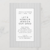 Black White Party Afstuderen bewerkbaar Afstuderen Aankondiging (Achterkant)