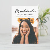 Black White Party Afstuderen bewerkbaar Afstuderen Aankondiging (Staand voorkant)