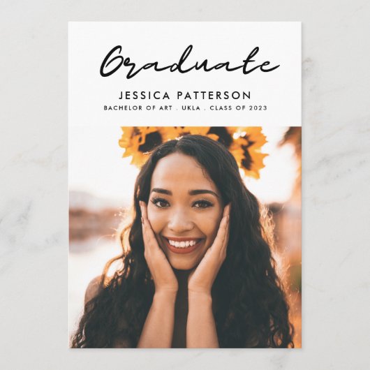 Black White Party Afstuderen bewerkbaar Afstuderen Aankondiging (Voorkant)