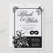Black & White Party Uitnodiging (Voorkant)