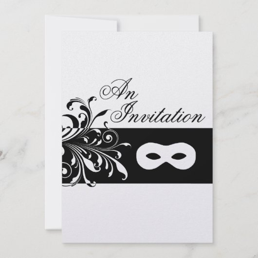 Black & White Party Uitnodiging (Achterkant)