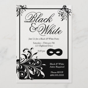 Black & White Party Uitnodiging