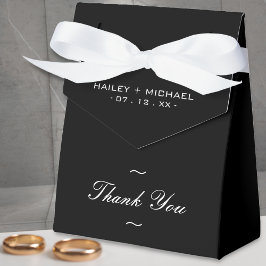 Black & White Pas getrouwd Dank u bruiloft Bedankdoosjes