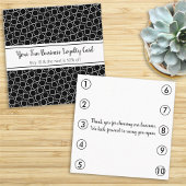 Black White Pattern Business Loyalty Punch Kaart Afsprakenkaartje