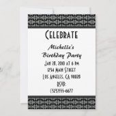 Black White Pattern Party nodigt uit Kaart (Achterkant)