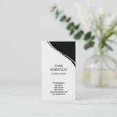 Black White Pattern Visitekaartje (Staand voorkant)