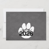Black & White Paw Print Afstuderen Kaart (Achterkant)