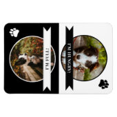 Black White Paw Print Dog is Fed Photo Magneet (Horizontaal)