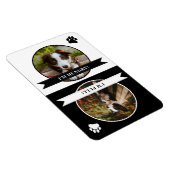 Black White Paw Print Dog is Fed Photo Magneet (Rechterzijde)