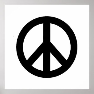 Black White Peace Sign Symbol Poster
