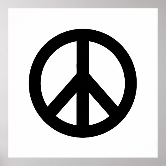 Black White Peace Sign Symbol Poster (Voorkant)